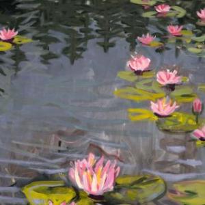 Ames Pond Lilies40x30"Oil on canvas