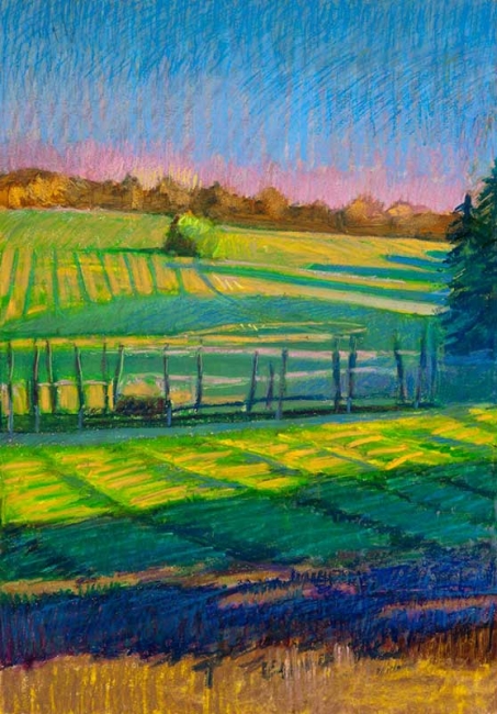 Frost in Shadows<br/>27 x 19"<br/>Oil Pastel on Prepared Paper