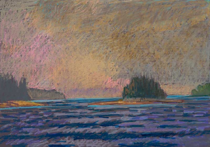 Morning Before Storm<br/>27 x 19"<br/>Oil Pastel on Prepared Paper