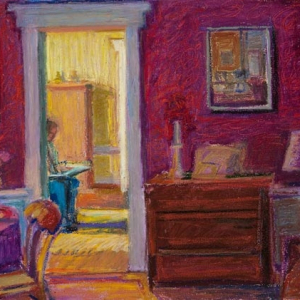Red Room to Yellow13x19"Oil Pastel on Prepared Paper