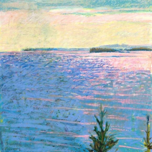 Glint to Isle au Haut27 x 19"Oil Pastel on Prepared Paper
