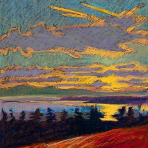 From Mt Togus27 x 19"Oil Pastel on Prepared Paper