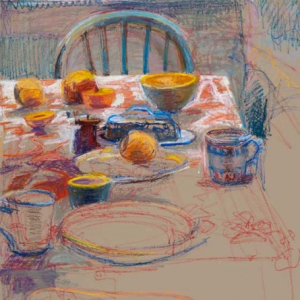 Brita's Table27 x 19"Oil Pastel on Prepared PaperSold