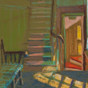 Islesboro Hall12x9"Oil Pastel on Prepared Paper