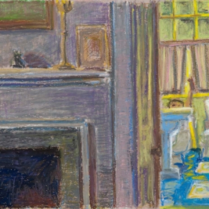 Bath Down the Hall II13x18"Oil Pastel on Prepared Paper