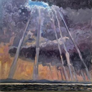 Heat Wave Days End 30 x 30" Oil on Canvas