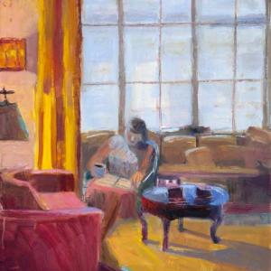 Window Light and Lamp Light 24 x 20" Oil on Canvas