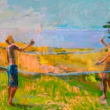Island Badminton<br />36 x 48"<br />Oil/canvas<br />