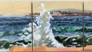 Schoodic to Champlain (Mark Island Light)12 x 63" in 6 panels, square and verticalOil on panel