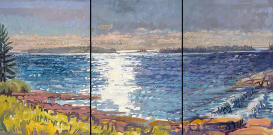 Hupper Island Triptych<br/>36 x 72"<br/>Oil on Canvas