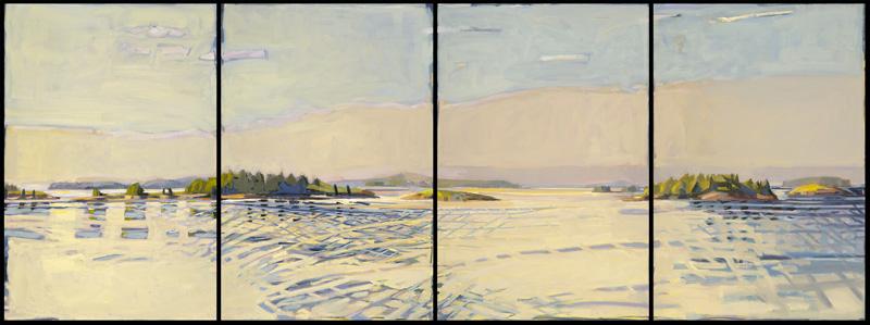 MorningChanges<br/>36 x 96" In Four Panels<br/>Oil on Canvas