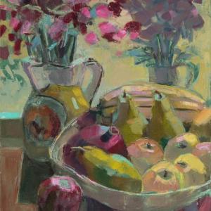 Fall Mums and Fruit24 x 18"Oil on Canvas