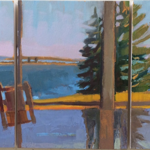 Table Reflects12x27" in 3 PanelsOil on Panel