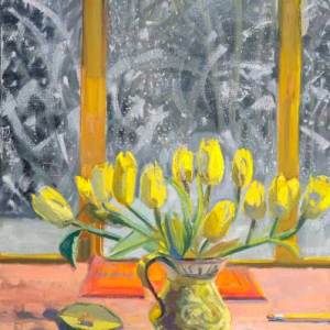 Tulips in Blizzard36x24"Oil on Canvas